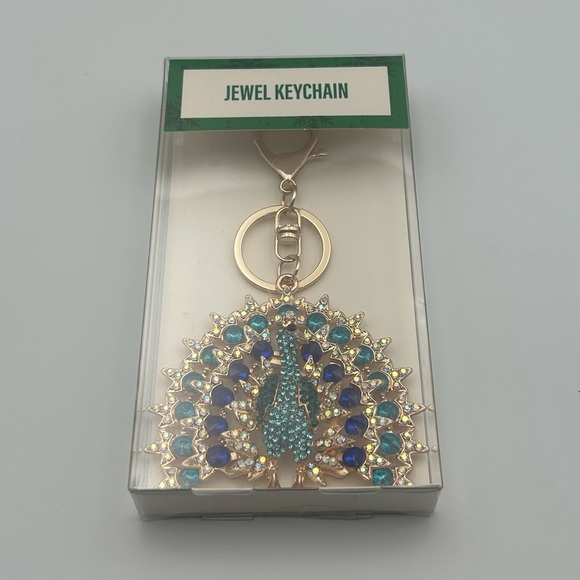 Festive Voice Accessories - *New* Peacock Jewel Keychain/Bag Charm (Blue)
